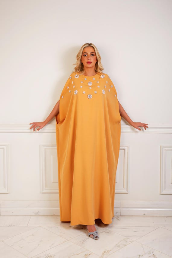 harvest gold dress Elizabeth Caftan pakistani clothes