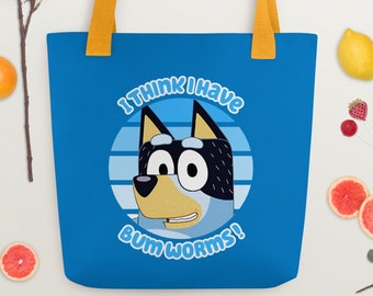 Bluey Tote bag, Bluey Bandit Tote bag, Retro Bluey Tote bag, Bluey Dad Tote, Birthday Gift