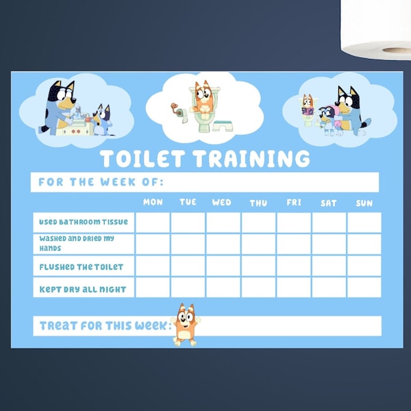 Adorable Bluey PDF Potty Chart - Perfect for Potty Training