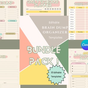 Brain Dump Template EDITABLE BUNDLE, to Do List Printable, ADHD Daily ...