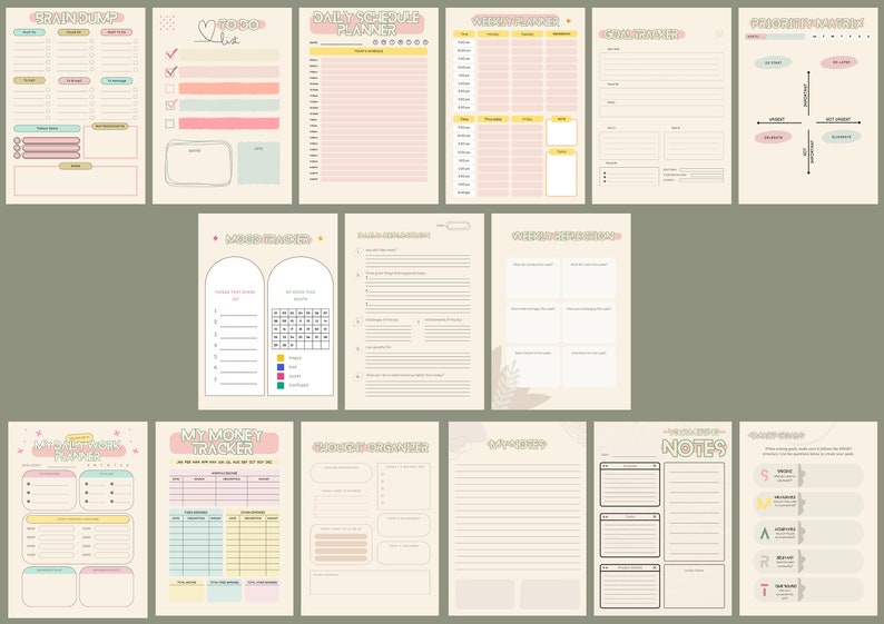 Brain Dump Template EDITABLE BUNDLE, to Do List Printable, ADHD Daily ...