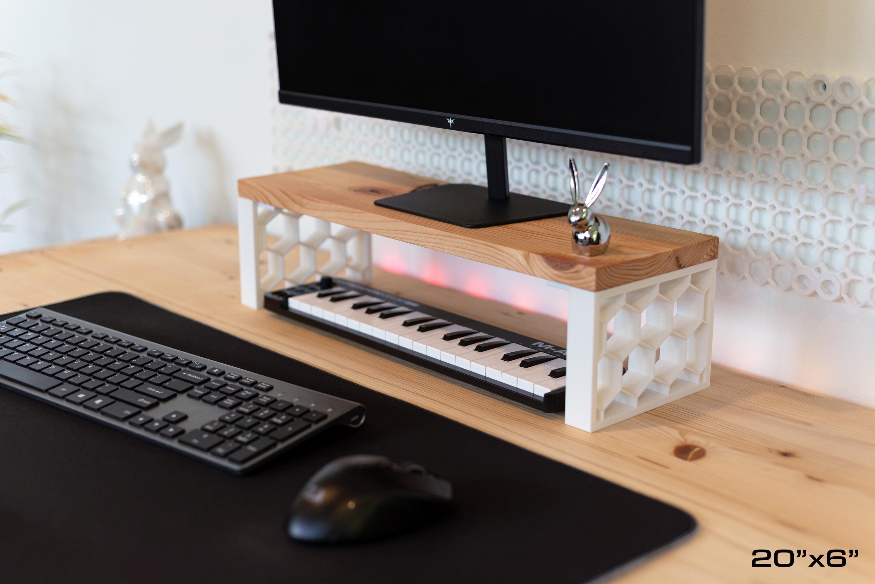 Wood Modern Monitor Stand | Screen Riser | Desk Organizer Shelf | Office Accessories