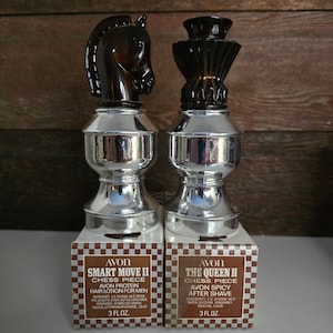 Vintage Avon Chess Pieces Glass