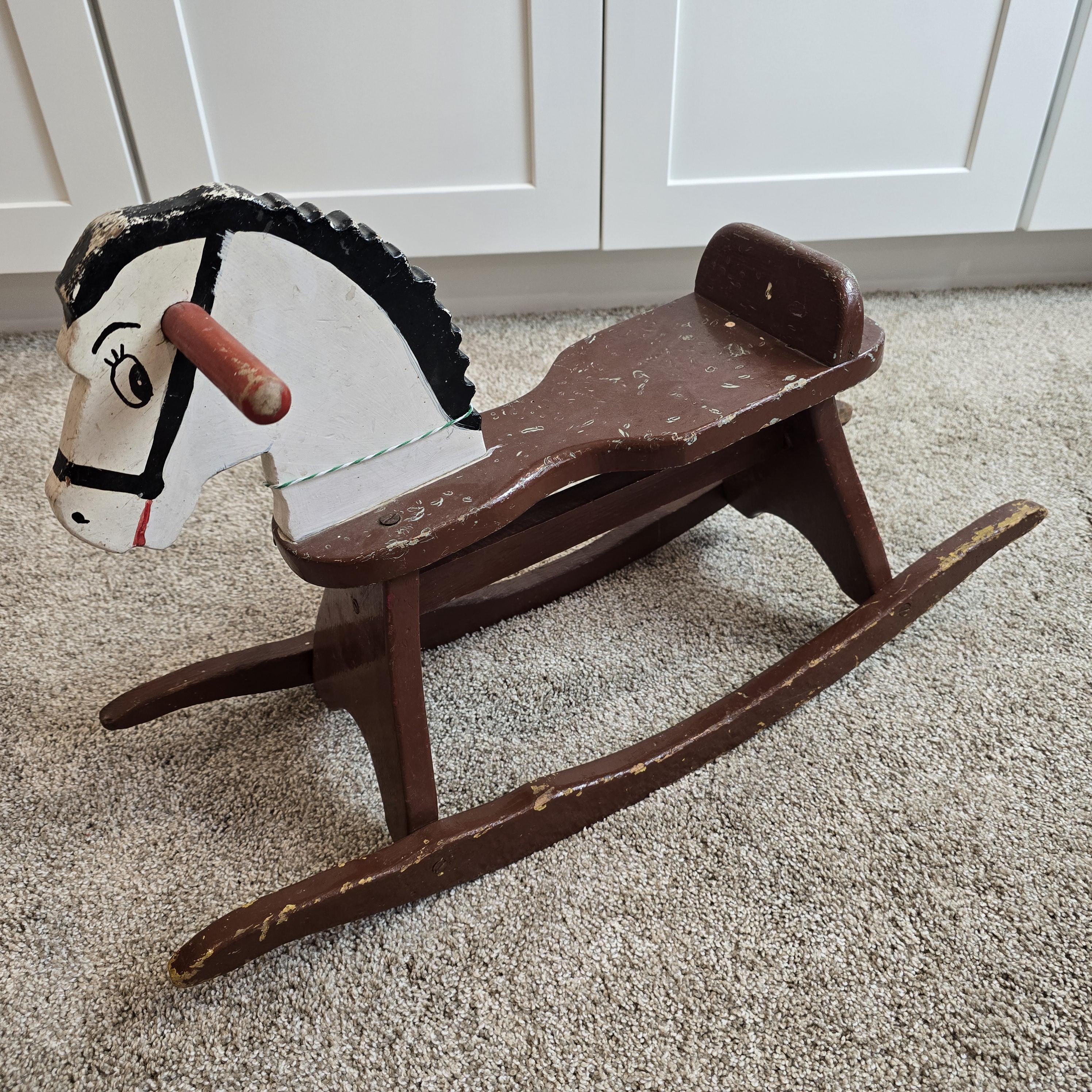 ヴィンテージ木製ロッキングホース - Etsy 日本