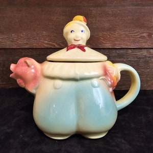 Tom the Piper’s Son cookie jar MCM Shawnee Pottery Pig USA 44