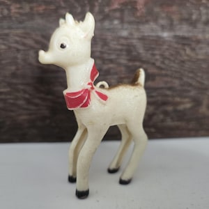 Vintage Plastic Deer Rudolph Decoration Reindeer