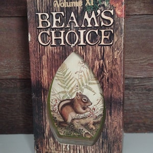 Decanter/fiaschetta per whisky Jim Beam &quot;Chipmunk&quot; di James Lockhart, vintage anni &#39;70, nella scatola originale