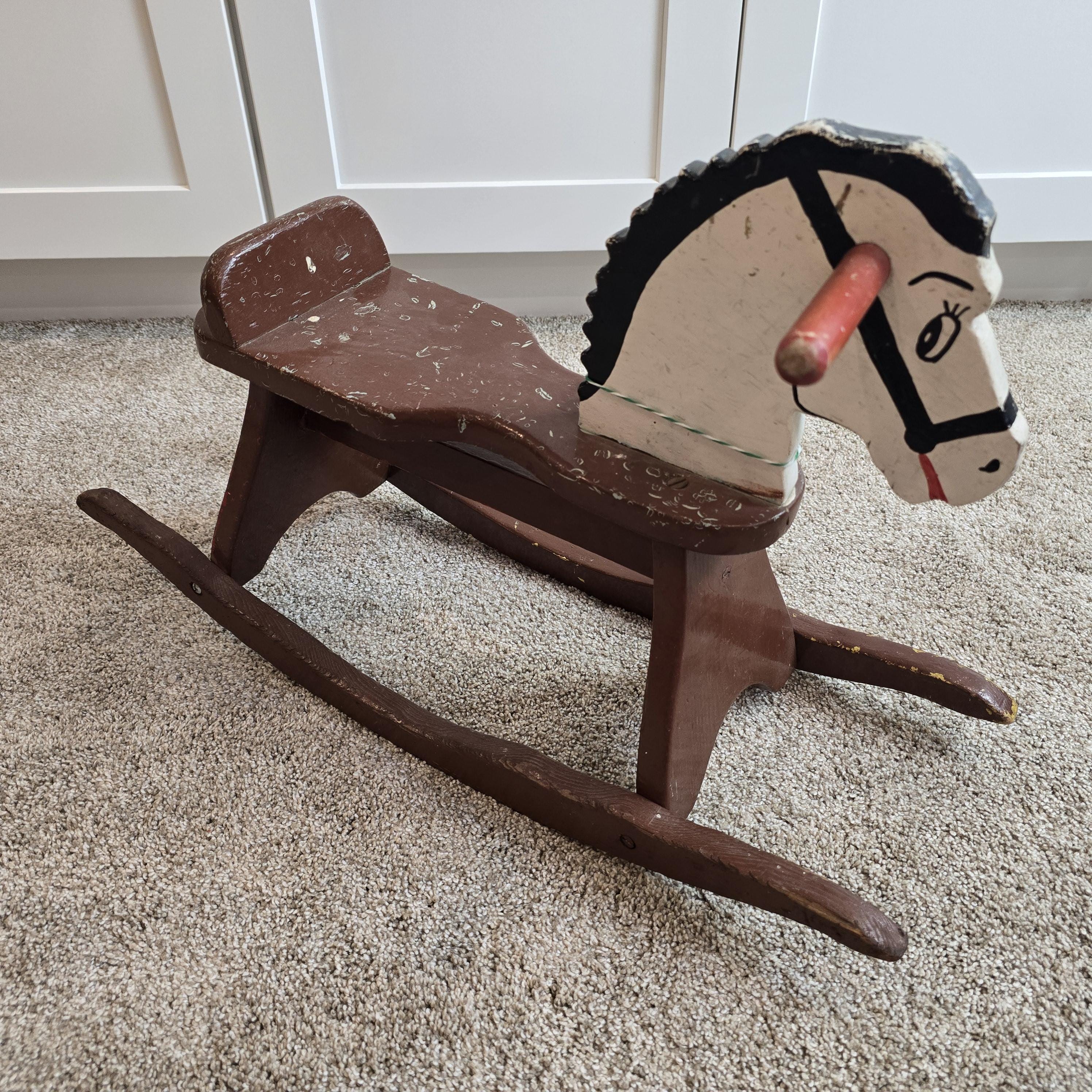 アンティーク 木製 ロッキングホース ヴィンテージ木製ロッキングホース - Etsy 日本