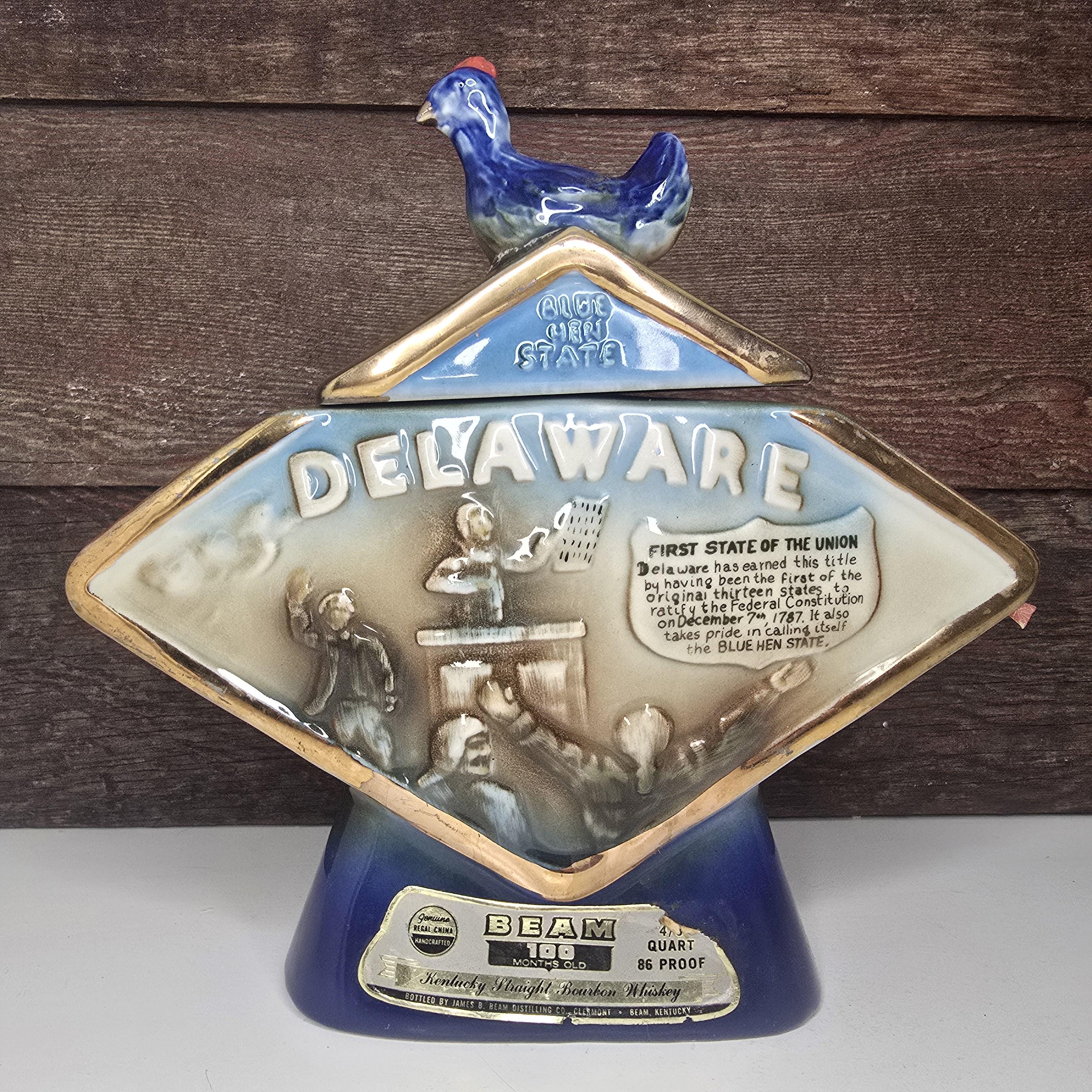 Jim Beam Decanter, Delaware Blue Hen State - Etsy