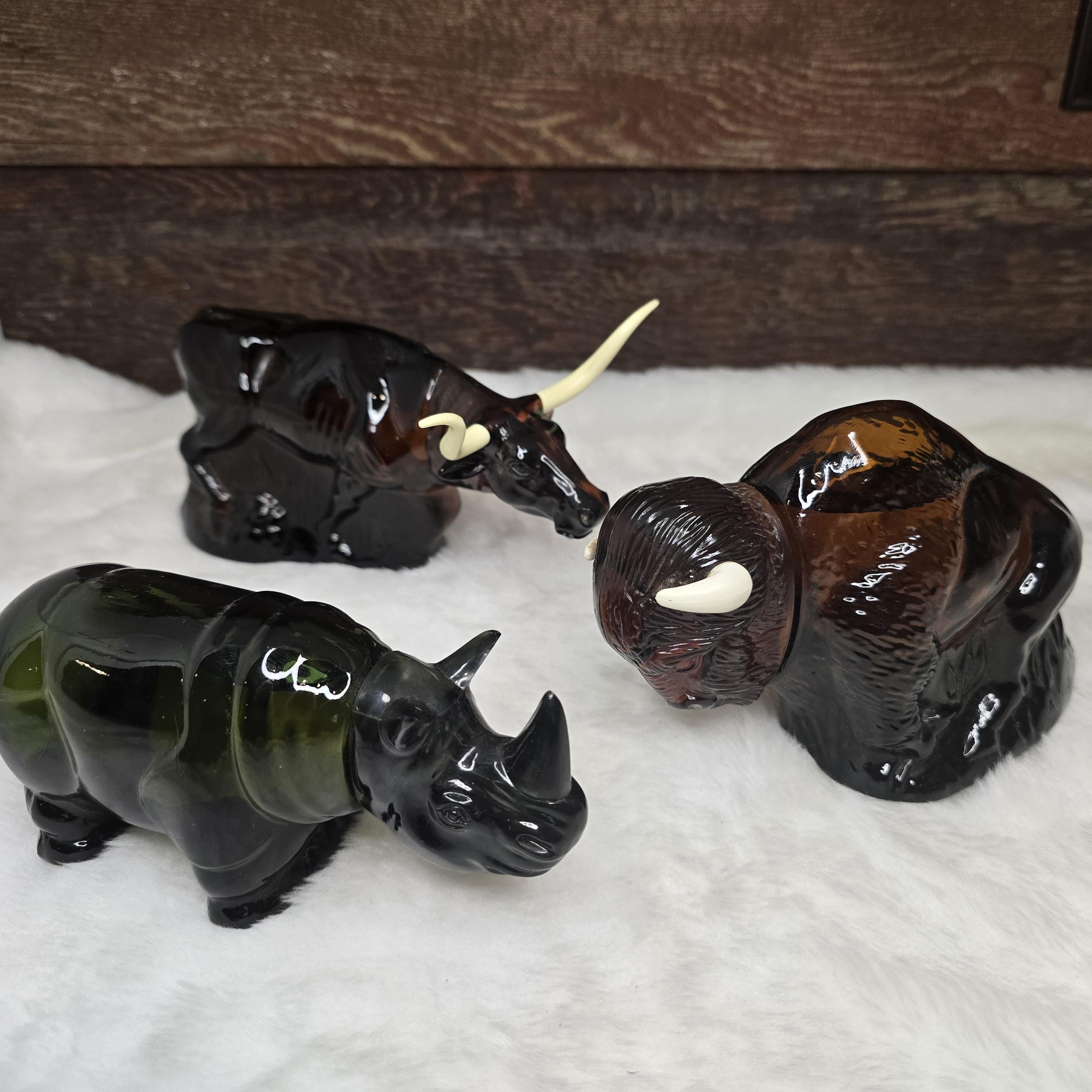 ☆ヴィンテージ AVON アニマル ボトル 2点セット☆ Vintage Avon Animal Glass Bottles Collection, Rhino, American