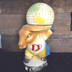 1980 Jim Beam Donkey Decanter/Democratic Donkey Bottle/Dems Whiskey Decanter/Politieke geschiedenis 1980/presidentiële drankfles/VS-geschiedenis