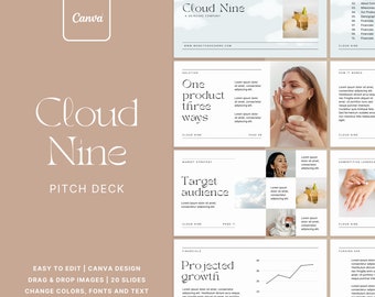 Cloud Nine | Elegancka prezentacja Pitch Deck | Zaprojektowano w Canva
