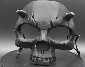Wearable Horned Skull Mask - 3D Printed - Embrace the Dark!