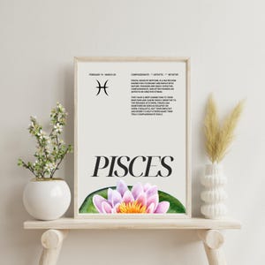 PISCES PRINT, Zodiac Print, Digital Art,Digital Print, Zodiac Poster,Astrology Art, Star Sign Poster, Zodiac Gift, Zodiac Wall Art Decor