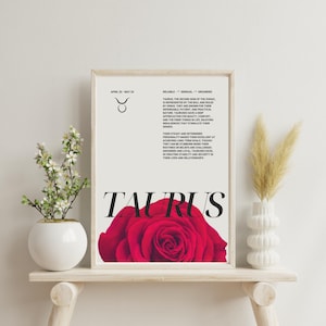 Taurus PRINT, Taurus Zodiac Print, DigitalArt, Digital Print, Zodiac Poster, Astrology Art, Star Sign Poster, Zodiac Gift, Wall Art Decor