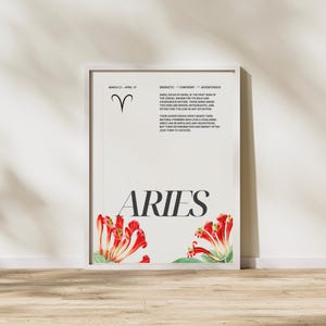 ARIES PRINT, Zodiac Print, Digital Art, Digital Print, Zodiac Poster, Astrology Art, Star Sign Poster, Zodiac Gift, Zodiac Wall Art Decor