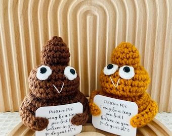 Emotional Support Gift Funny Positive Poo Cute Crochet Pickle Desk Decor Motivational Gift Sending a Hug Friendship Gift for Her/Him