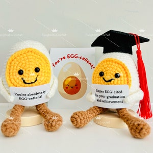 Graduation Awards Gift, Crochet Positive Egg, You’re Egg-cellent, Cute Desk Buddy, Emotional Support Critters, Staff Holiday Birthday Gift