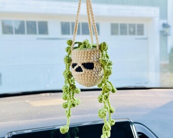 Spooky Halloween Car Hanging Decorations: Crochet Skull Hanging
