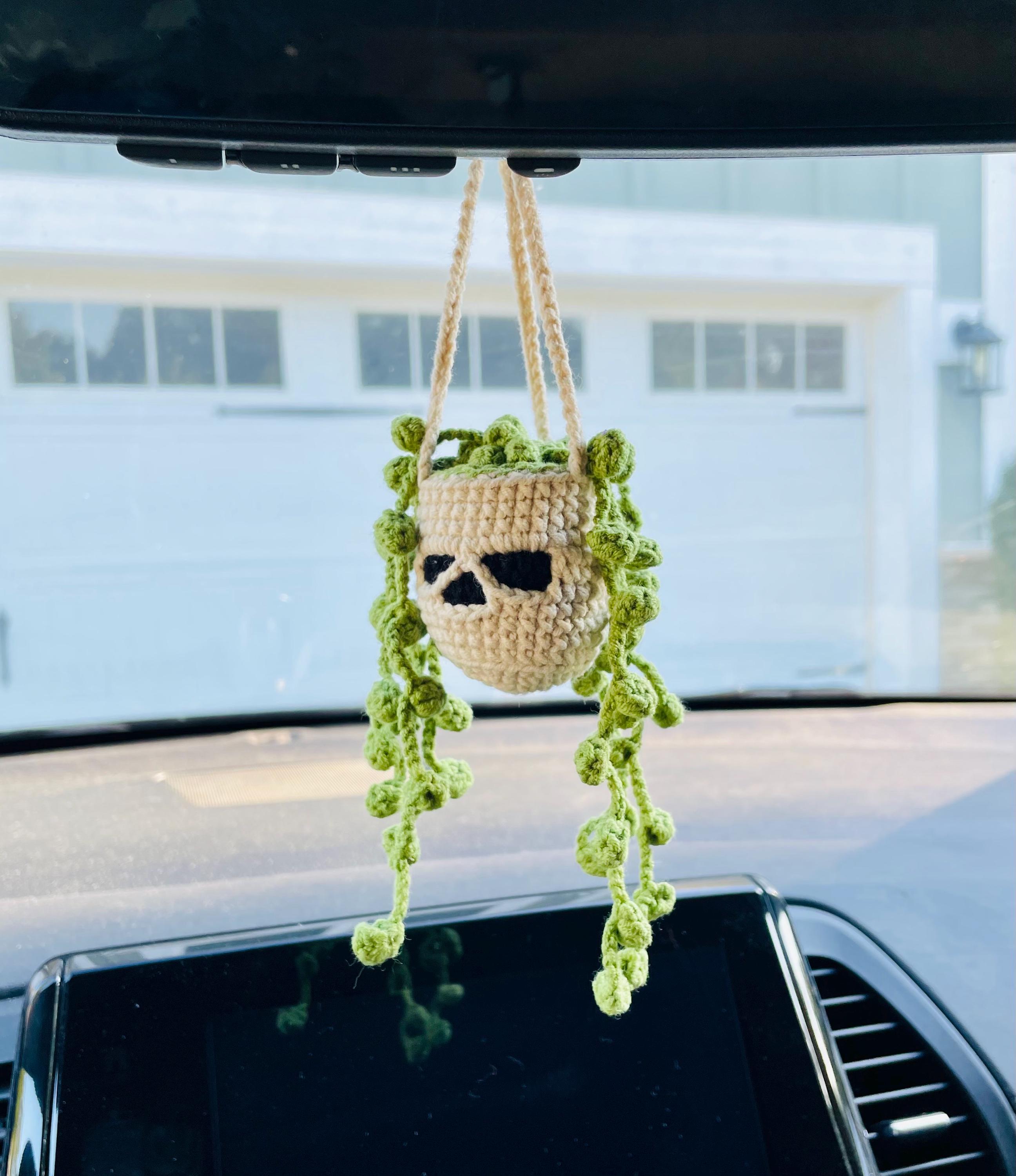 Spooky Halloween Car Hanging Decorations: Crochet Skull Hanging