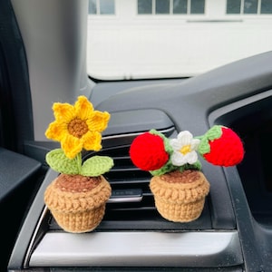 Planta colgante Monstera de ganchillo para coche: decoración hecha a mano para el espejo retrovisor. imagen 15