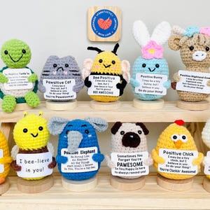 Positive Emotional Support Pets, Fun Crochet Critters, Teacher Employee Appreciation Gift, Graduation Gift, Thinking Of You, Birthday Gift