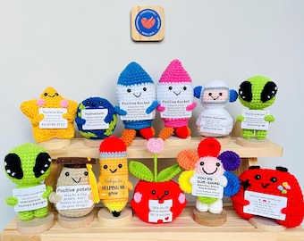 Graduation Gift, Cute Positive Crochet Desk Buddy, Motivational Cheer Me Up, Thinking of You, Emotional Support, Birthday Gift for Her/Him