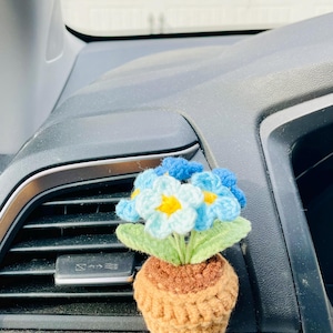 Planta colgante Monstera de ganchillo para coche: decoración hecha a mano para el espejo retrovisor. BlueBabysbreath Clip