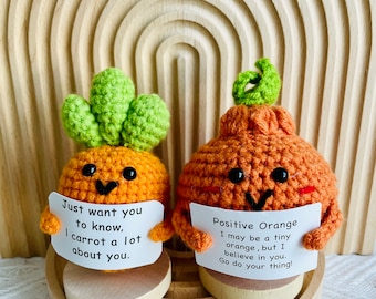 Crochet Orange Dekopon: Emotional Support Desk Decor, Motivational