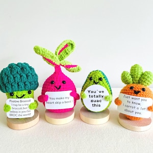 Crochet Emotional Support Fruits and Vegetables: Handmade Positive Desk Buddy for Her Friends Staff Coworker Student Teacher Dietitian