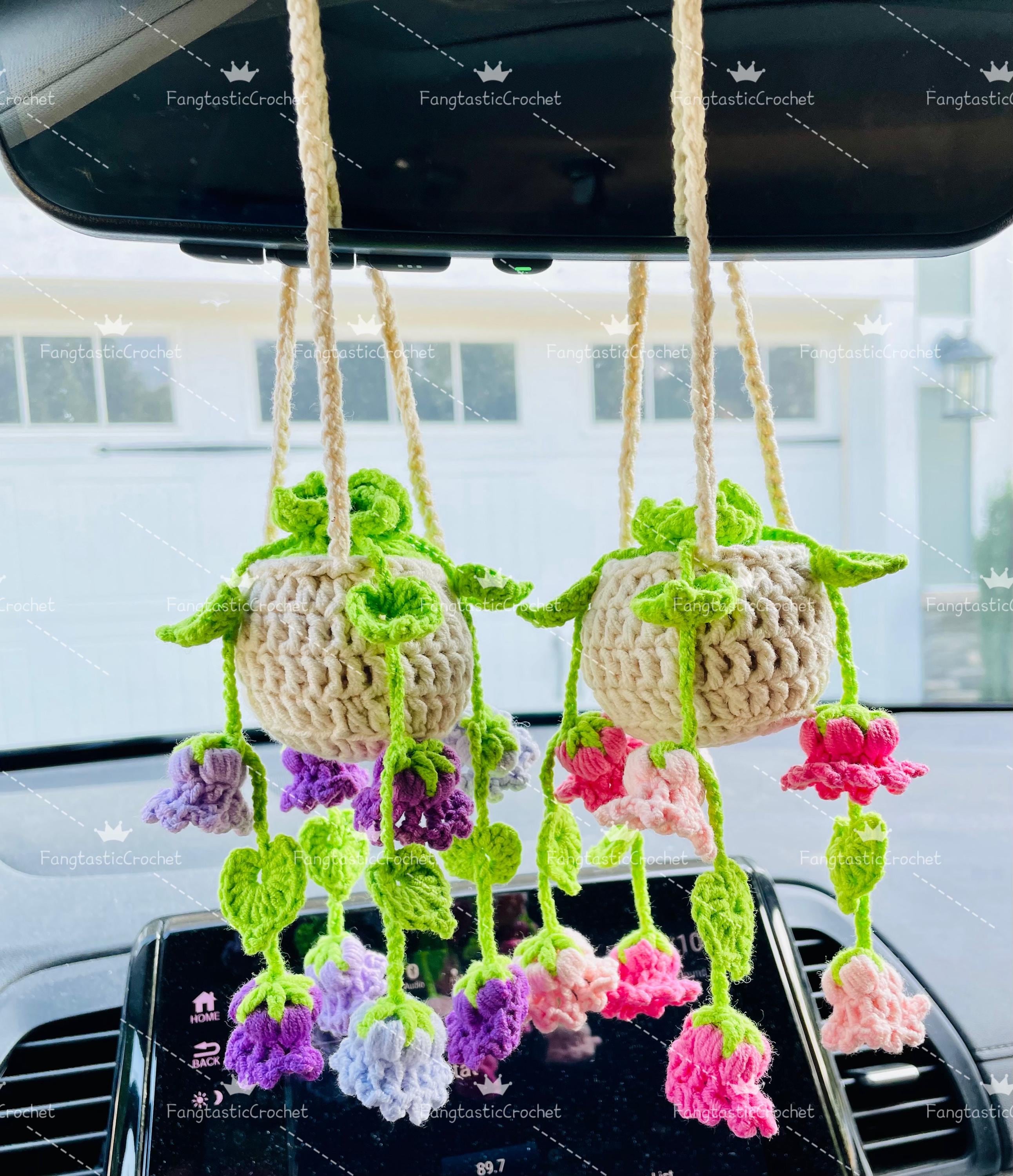 ララオーダー 門松86、ウォールフラワー118ガーランド Crochet Monstera Car Hanger: Rearview Mirror Plant Decoration - Etsy