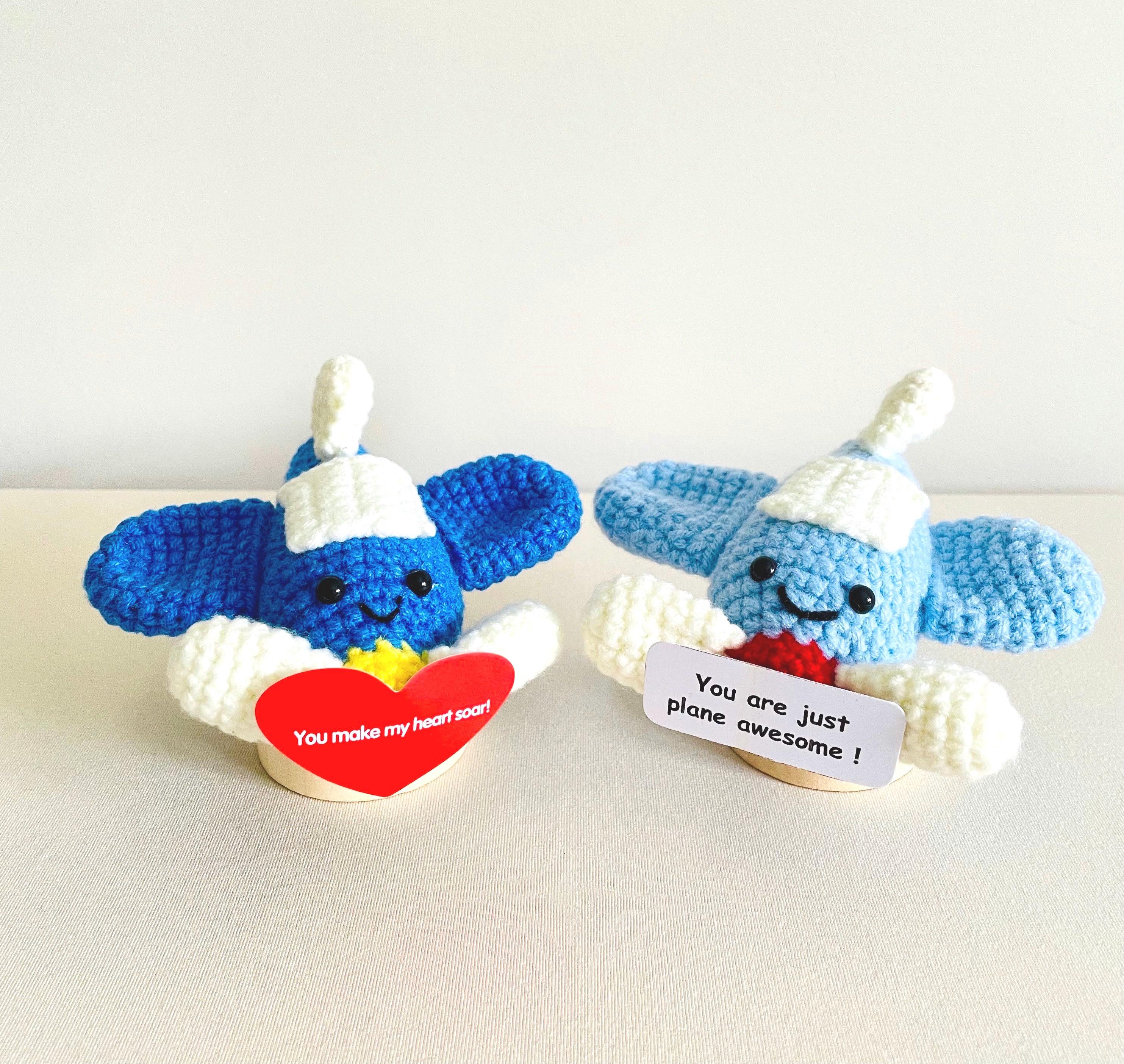 Cute Crochet AirplanelYou Are Just Plane Awesome|Valentines Day Gift|Pilot Gift|Emotional Support|Motivational GiftBirthday Gift for Her/Him