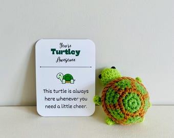 Crochet Turtle Pocket Hug: Emotional Support Gift
