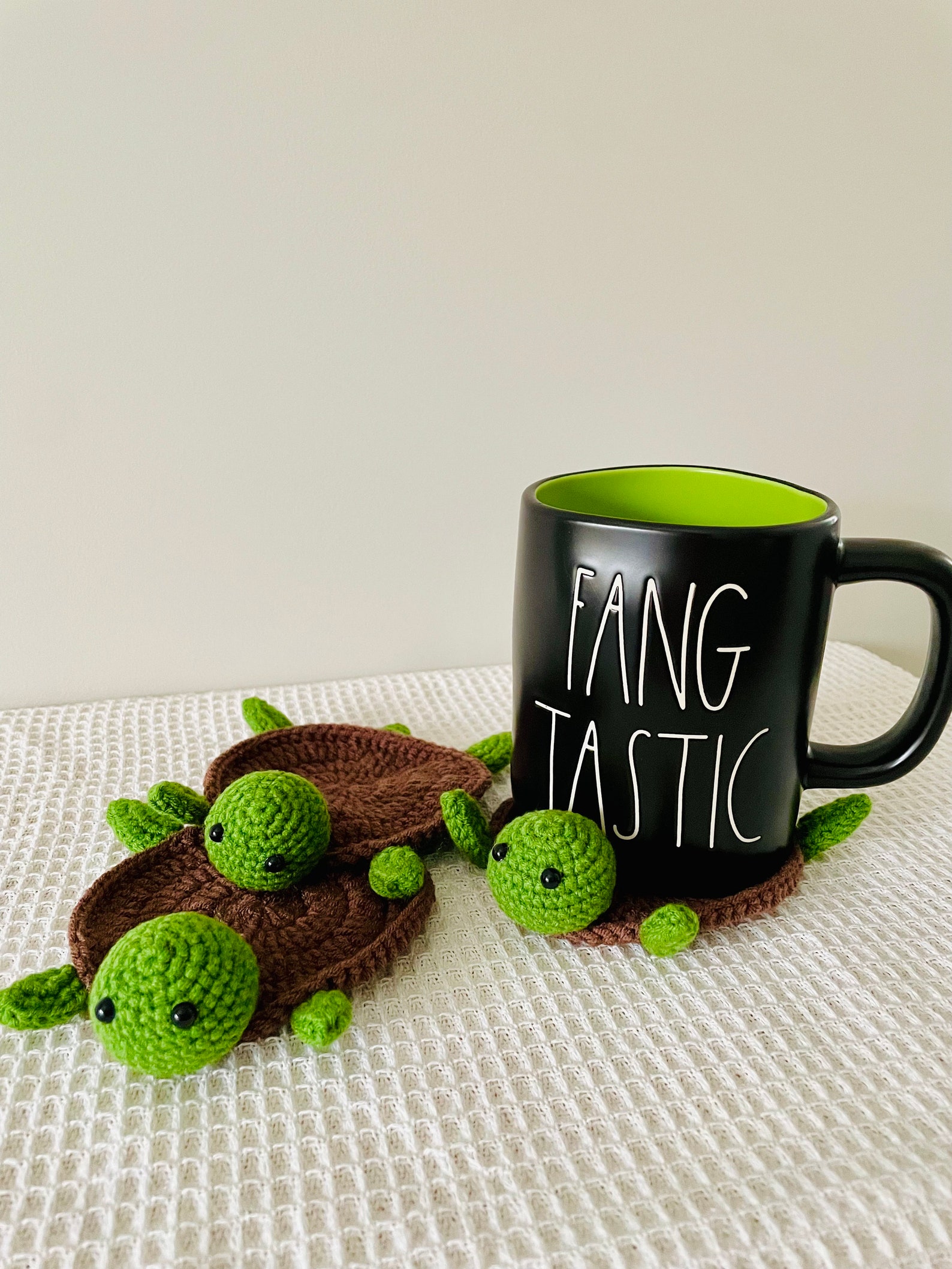 Cute Crochet Turtle Coasters, Tortoise Coaster, Turtle Mug Rug, Table ...
