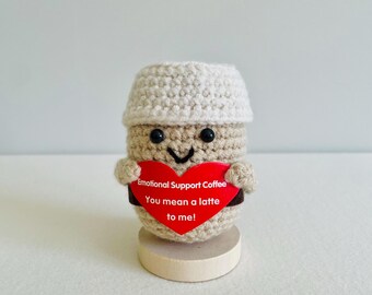 Emotional Support Crochet Coffee Beans - Positive Potatoes - View #10