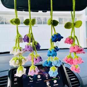 Crochet Lily of the Valley Car Hanging: Rearview Mirror Decor