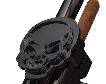 Cigar Accessory - Motorcycle Mounted Polish Black containment cylinder with a built in Humidification system