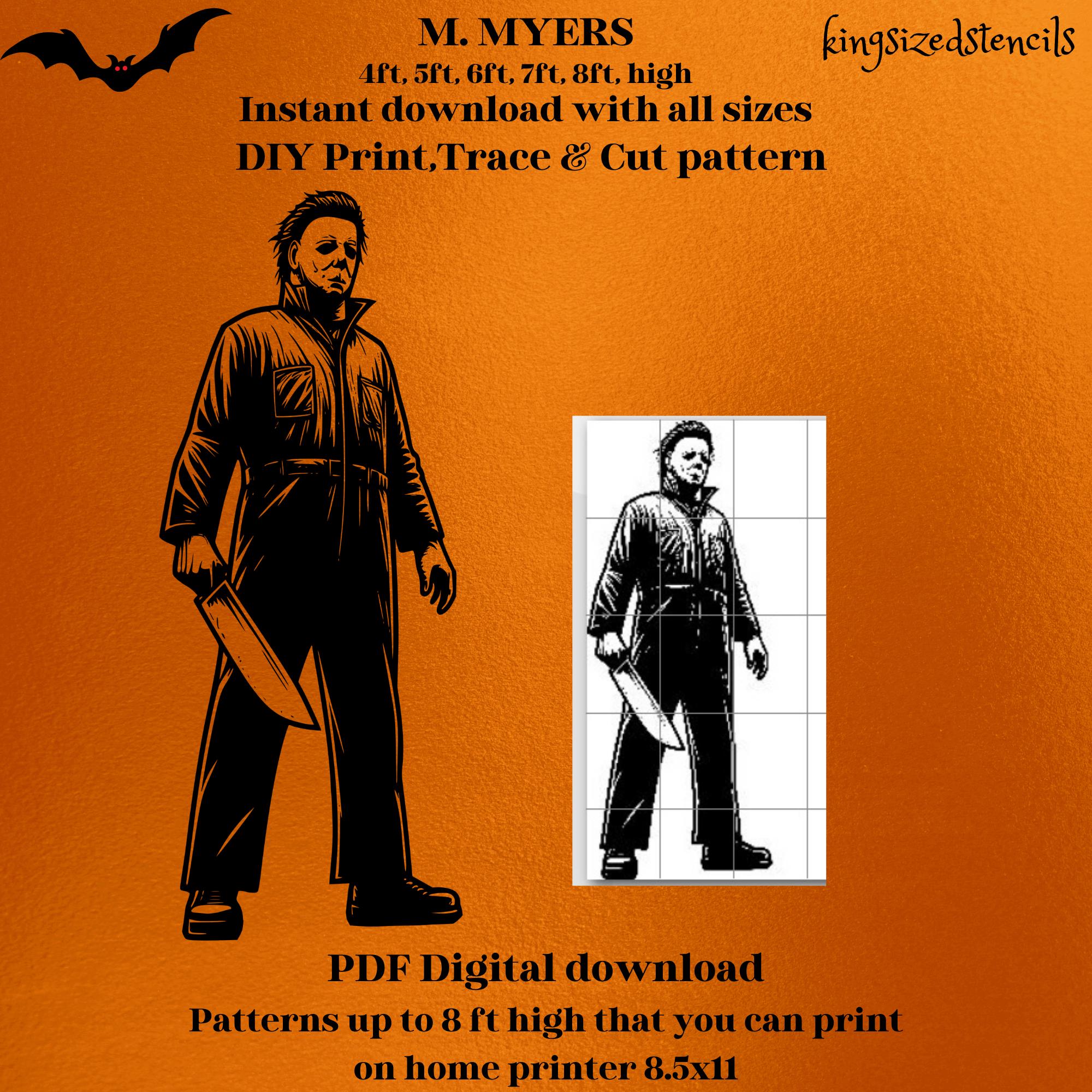 Slasher Drawing Outline Pattern 4ft to 8ft Slasher, Halloween, Party, Customize, DIY, Decor, Backdrop ...