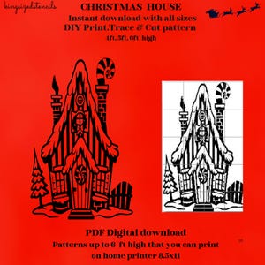3 ft bis 7 ft hohes Weihnachtswillkommensschild, Hofkunstanzeige, Feiertag, Holzbearbeitung, Silhouette Schablonen Vorlage, Printable Trace Ausschnitt PDF