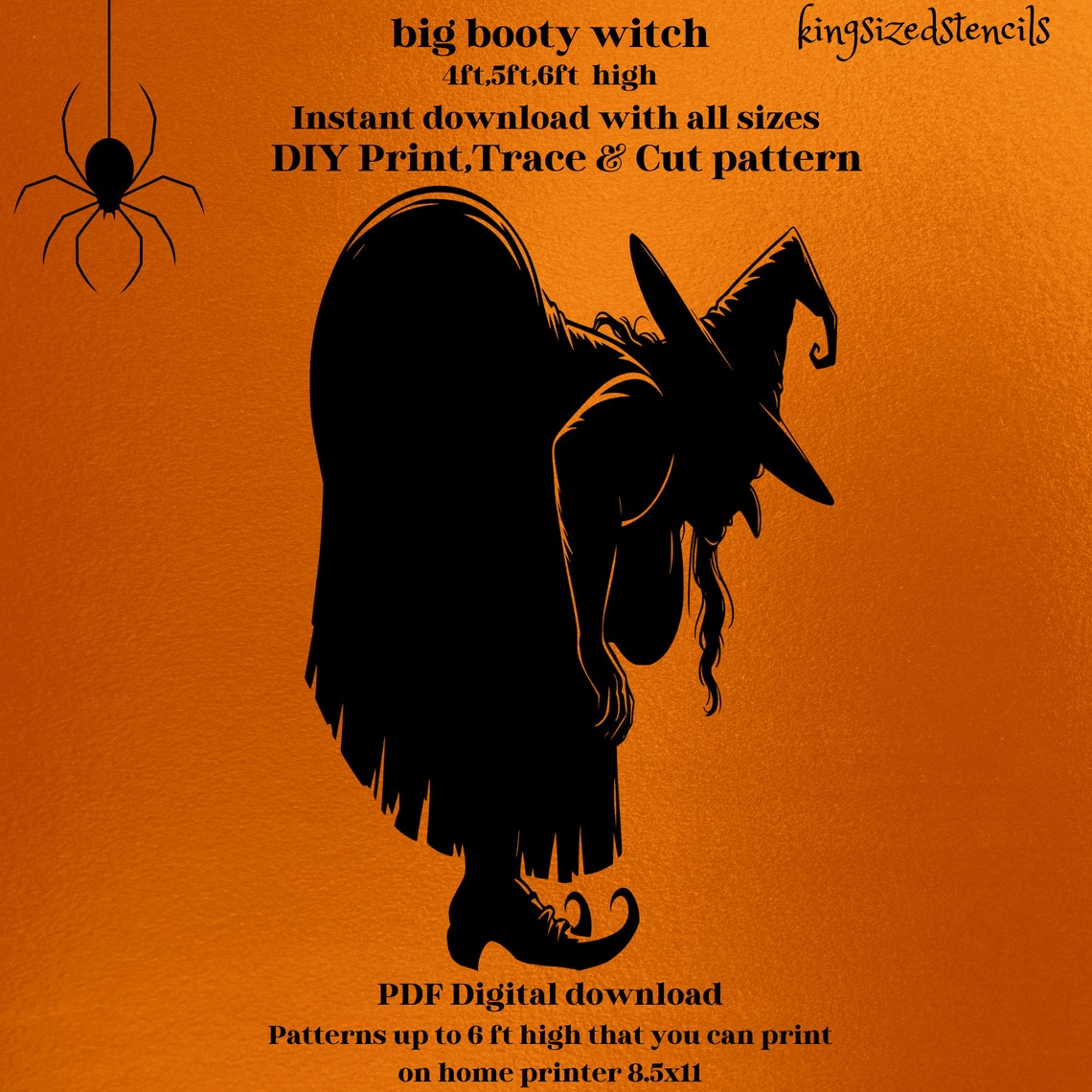 4ft to 6ft High Big Booty Witch, Yard Art , Halloween Party, DIY, Craft ...