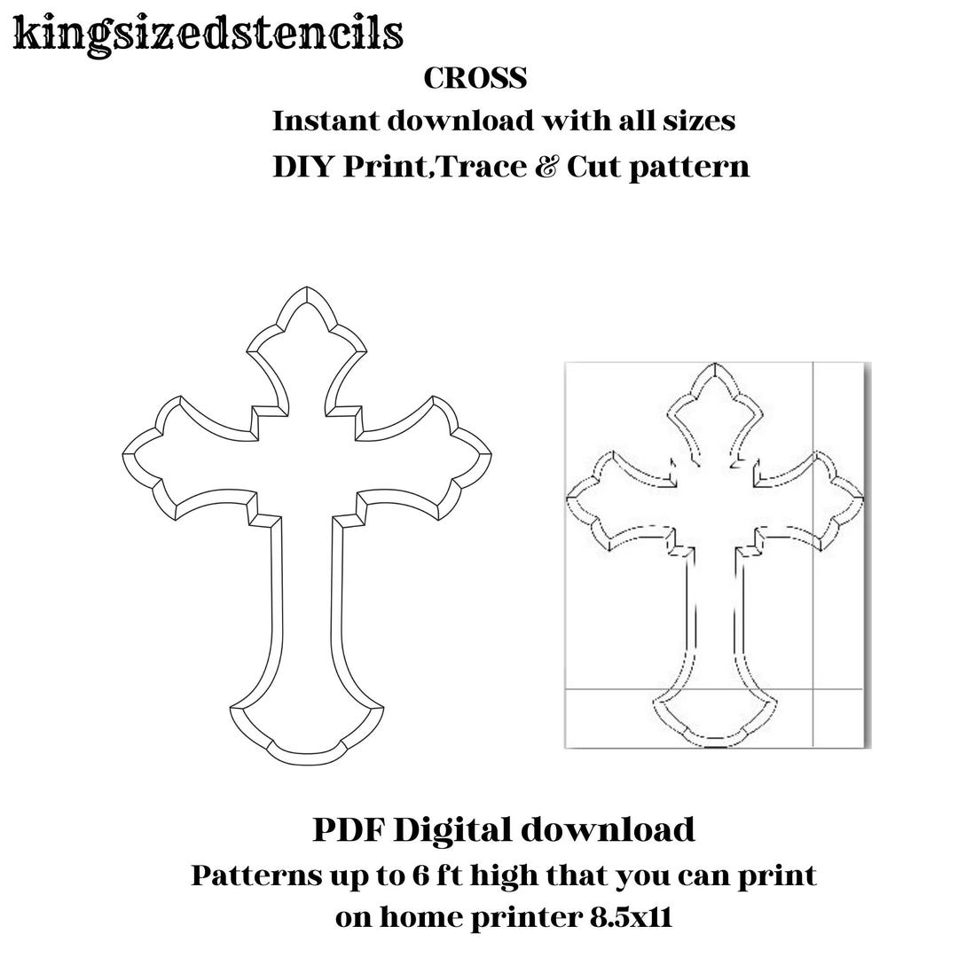 Cross , School Design, Yard Art Design, Silhouette Stencil Template ...