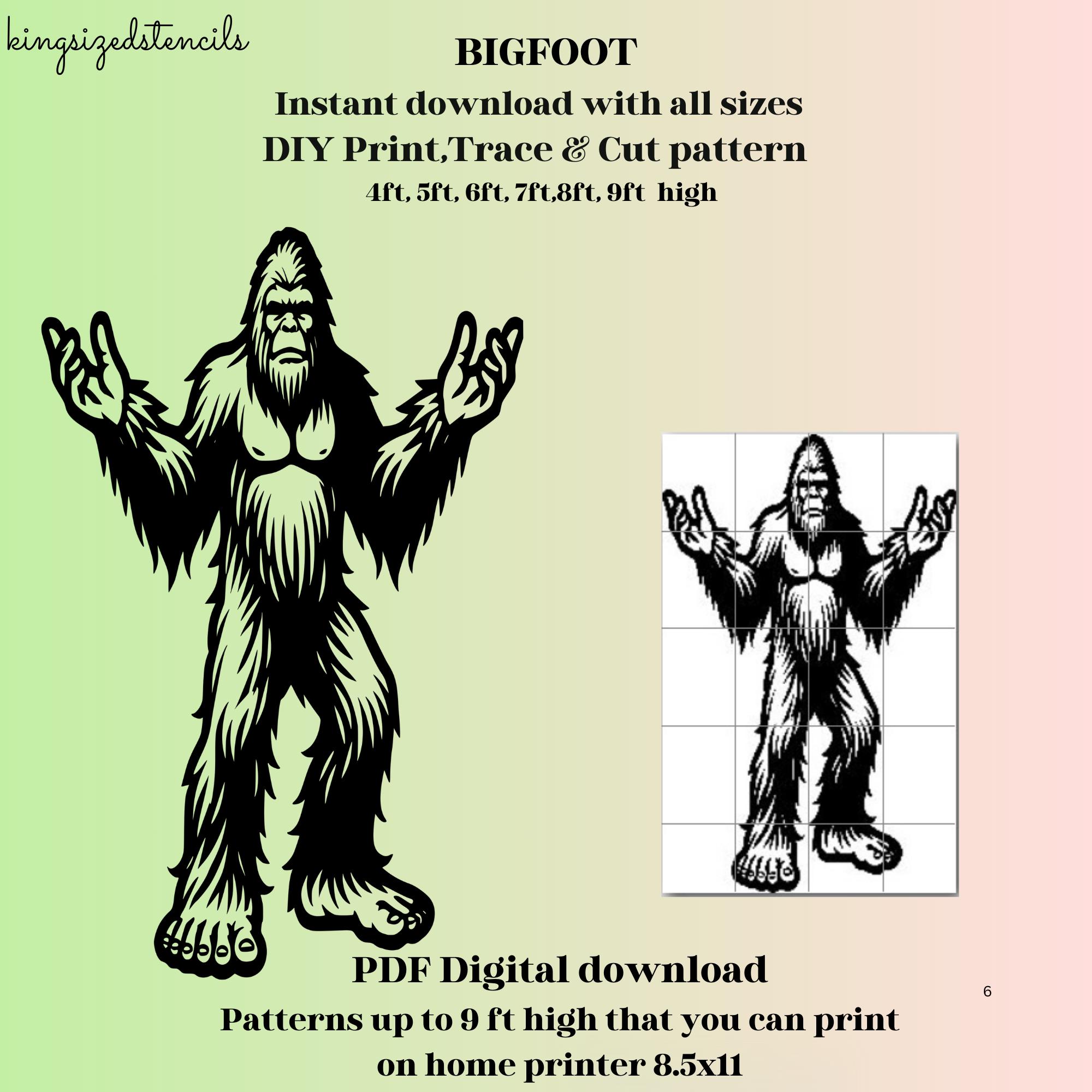 4ft to 9ft High Bigfoot Pattern , Yeti, Yard Art Display , Sasquatch ...