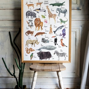 Animal Alphabet-Watercolor Art Print