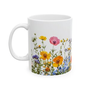 Wildflowers Mug Coffee Mug Floral Artsy Mug Floral Coffee Mug Gift For Her Gift For Mom Floral Tea Mug Drinkware Artsy Mug