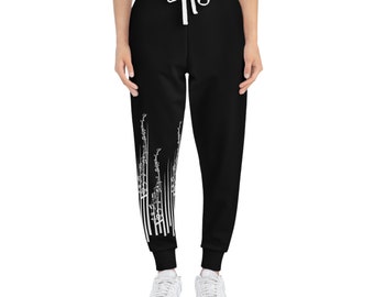 Music Notes Joggers: Polyester Spandex Blend
