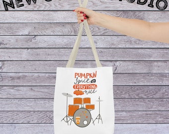 Pumpkin Spice Drum Tote Bag
