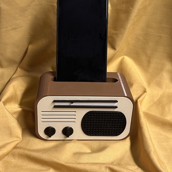 Vintage Style Radio Passive Phone Speaker Stand - Samsung iPhone Google