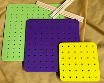 Crochet Blocking Boards - 8 Wooden Dowels Included -  4mm Holes