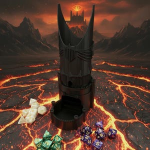 Barad-dûr Dice Tower With Dice Tray - 3 Sizes