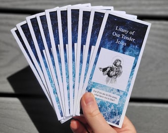 10 PACK Litany of Our Tender Jesus Tri-Fold Prayer Card
